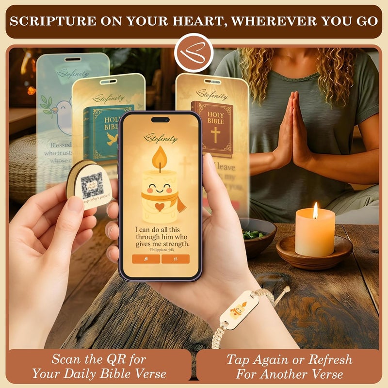 STOFINITY Daily Scripture Cards With Bible Verse Jar - Catholic Prayer Cards Bulk, Christmas Gifts For Women 2025, Inspirational Religious Gifts For Women Friend, Cool Thoughtful Gift For Mom Birthday - Image 4